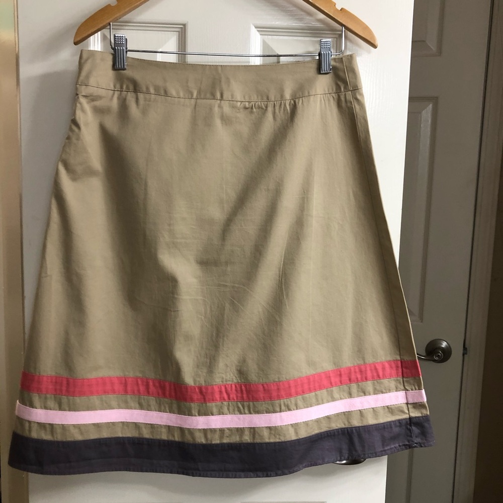 Merona Khaki Skirt with Stripes
